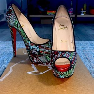Christian Louboutin Lady Peep Geek 150 Crepe Satin
